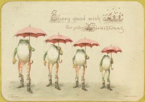 Самые необычные рождественские открытки с лягушками